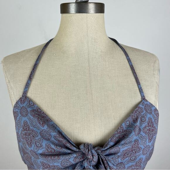 Free People Jen’s Pirate Booty Paisley Tie Front Paisley Top Large - Picture 3 of 7